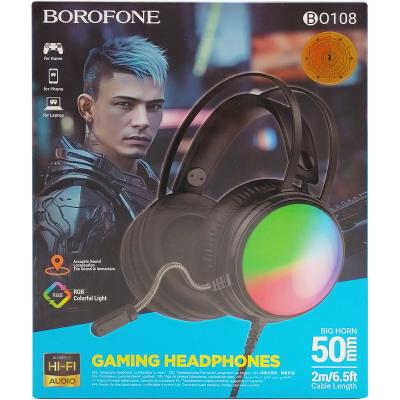 Наушники BOROFONE BO108 Flame игровая гарнитура, черный