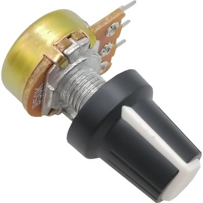 Резистор переменный 3pin, 50K, WH148 с ручкой 