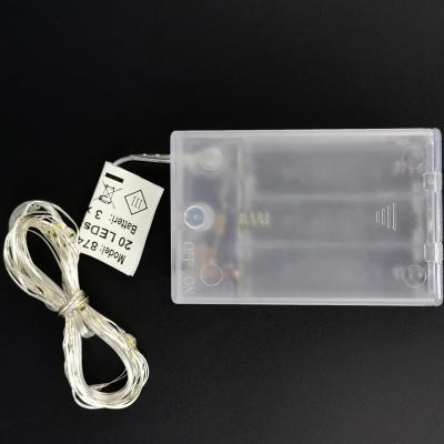 Гирлянда проволочная, 1,9м, 20LED, т.бел. роса, 3*AA, Luca String Light /87407/