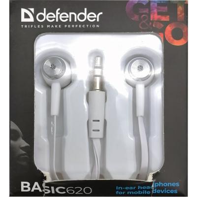 Наушники DEFENDER Basic 620, вставки, белый