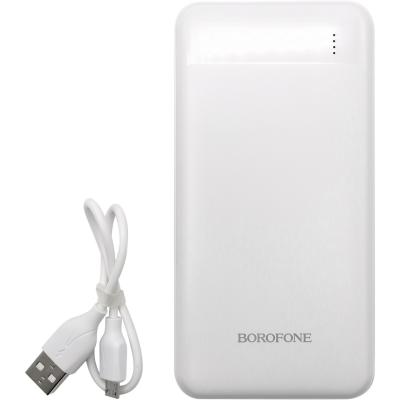 Портативный аккумулятор 10000 мАч, BOROFONE BJ19 Incredible, 1xUSB+1xUSB-C, белый