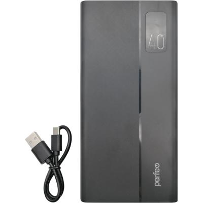 Портативный аккумулятор 40000 мАч, Perfeo MOUNTAINS, PD+QC3.0, 4USB, черный***
