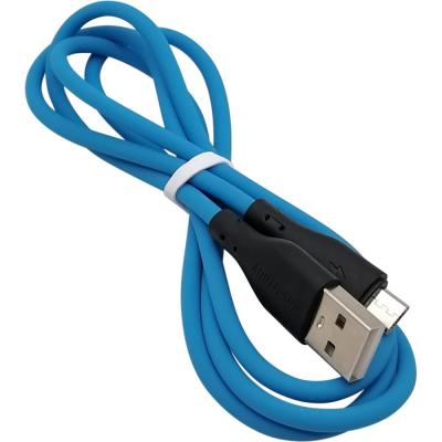 Кабель USB - micro USB, 1,0м, SmartBuy S21, 2.4A, силикон, синий (iK-12-S21bb)