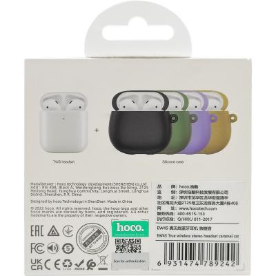 Беспроводные наушники HOCO EW45 Cat, Bluetooth, в кейсе, карамель (caramel cat)