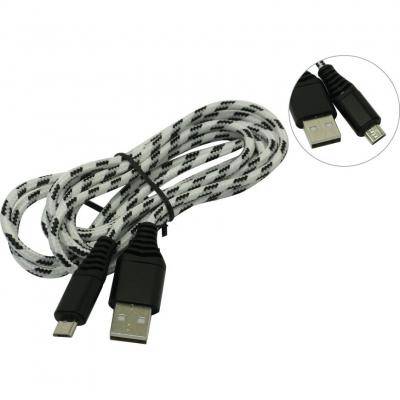 Кабель USB - micro USB, 3,0м, Smartbuy, нейлон, защ. от перелам., до 2А, белый (iK-302cm-2)