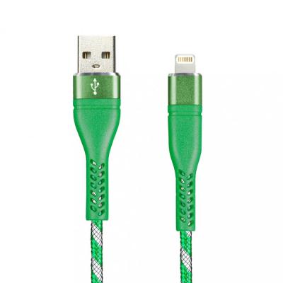 Кабель USB - Lightning 8pin, 1,0м, Smartbuy, CARBON CANDY, 2A, зеленый (iK-512CAC green)***