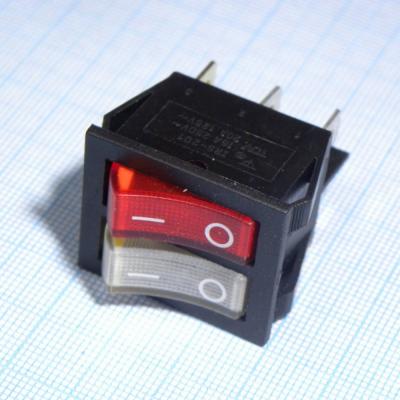 Переключатель клавишный 22мм бело-красный 2х клав ON-OFF, 250V, 10A/154170