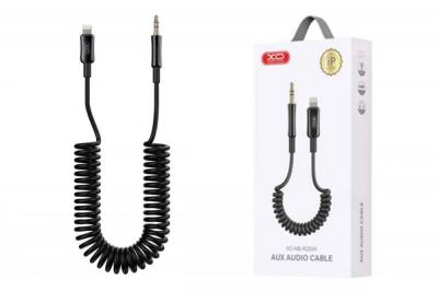 Jack 3,5mm - Lightning 1,0м, XO NB R255A, витой, черный