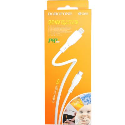 Кабель Type C - Lightning 8pin, 1,0м, BOROFONE BX66 Wide way, PD 20W, белый 