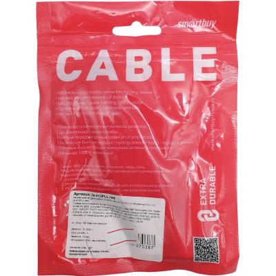 Кабель USB - Lightning 8pin, 1,0м, Smartbuy, FLOW 3D L-TYPE, 2A, красный (iK-512FLL red)***