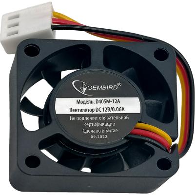 Вентилятор Gembird D40SM-12A, 40х40х10, втулка, 3pin, провод 7см