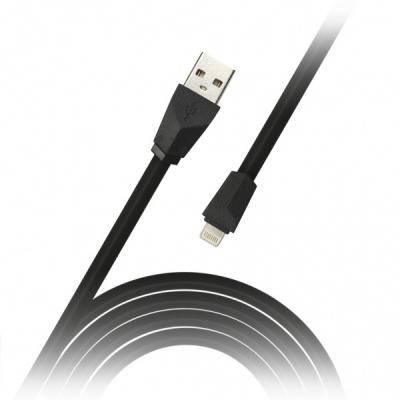 Кабель USB - micro USB, 1,0м, Smartbuy, плоский, черный (iK-12r black)