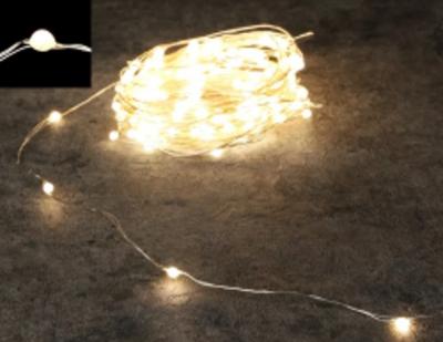 Гирлянда провол. серебр. 30м, 300LED, т.бел. Роса, 8 функций, Luca String Light /87441/