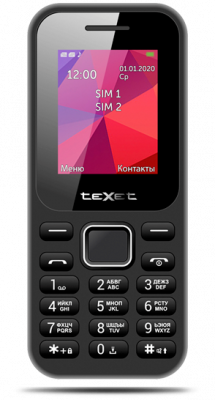 Мобильный телефон teXet TM-122 черный*