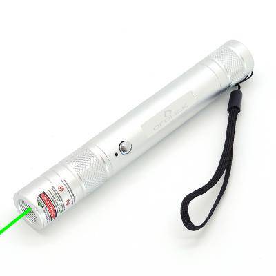 Лазерная указка Огонек OG-LDS24 (200 mW, зеленый луч, аккум, USB) серебро