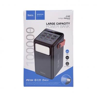 Портативный аккумулятор 100000 мАч, HOCO J142, 6xUSB+1xUSB-C, черный