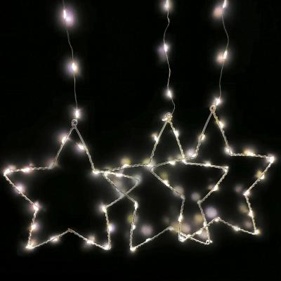 Гирлянда бахрома, LED, жёлт. звезды, LX-3-1