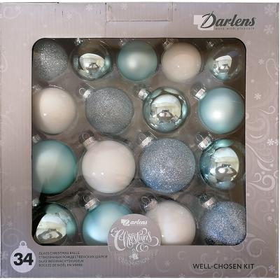 Игрушка ёлочная, уп.34шт. разноцветные, Darlens DL-DRL00667