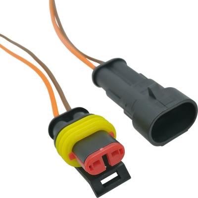 Разъем универсальный 2 контакта герметичный IP66/67 (комплект мама+папа)