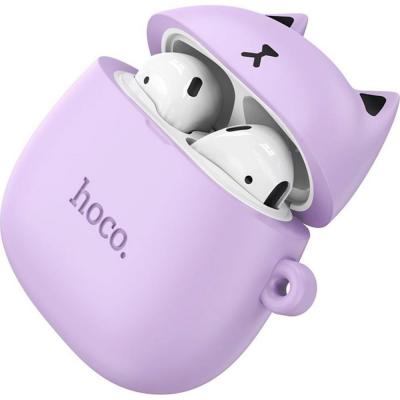 Беспроводные наушники HOCO EW45 Cat, Bluetooth, в кейсе, фиолетовый (lilac cat)