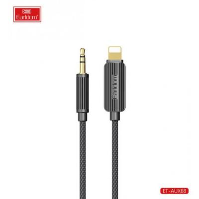 Jack 3,5mm - Lightning 1,2м, Earldom ET-AUX68, черный
