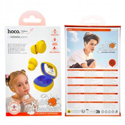 Беспроводные наушники HOCO EW111 Friendly, Bluetooth, в кейсе, желтый