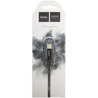 Кабель USB - Lightning 8pin, 2,0м, HOCO X14 Times speed, черный 