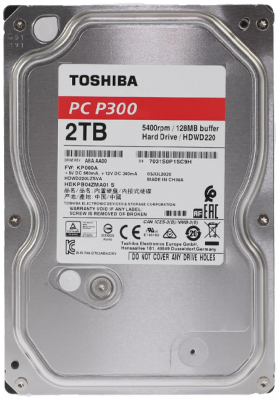 Внутренний HDD 2TB 3,5" TOSHIBA P300 SATA-III 5400rpm 128Mb (HDWD220UZSVA)