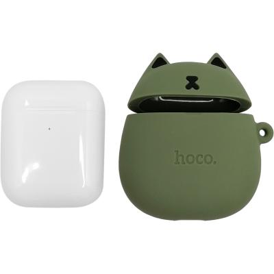 Беспроводные наушники HOCO EW45 Cat, Bluetooth, в кейсе, зеленый (forest cat)