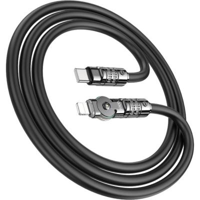 Кабель Type C - Lightning 8pin, 1,2м, HOCO U118 Triumph, 3.0A PD 27W, черный