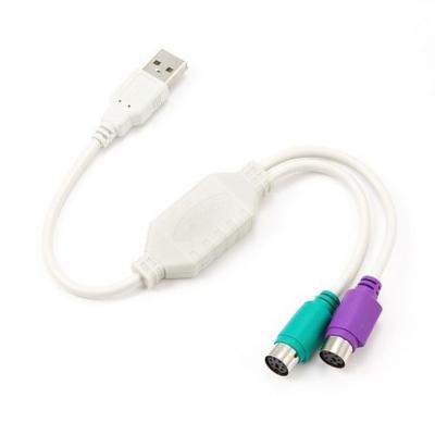 Переходник шт.USB A 4pin - 2 гн.PS/2 (для мыши, клавиатуры) /33744