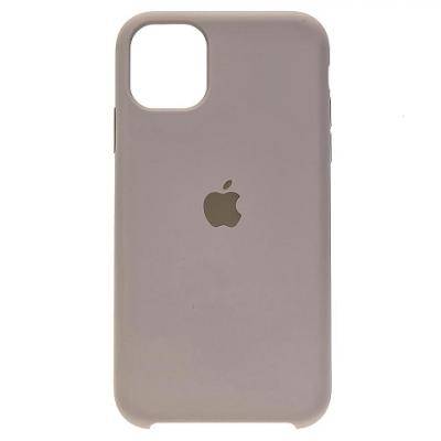 Чехол-накладка iPhone 11, TPU Soft touch, лого, пудровый /BL/