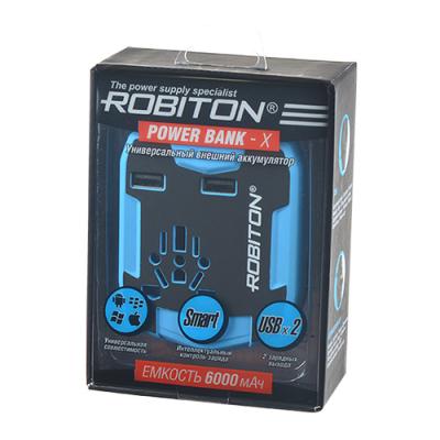 Универсальный сетевой переходник Robiton PowerBank-X, 6000mAh /15195/***