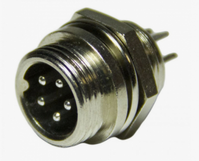 MIC16 (GX16) штекер 5pin, на корпус (7А, 125В)