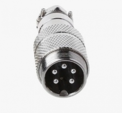 MIC16 (GX16) штекер 5pin, на кабель (7А, 125В)