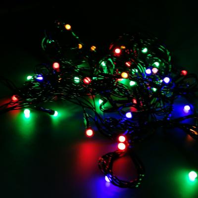 Гирлянда рисинка, 5м, 100LED, RGB, черный провод 