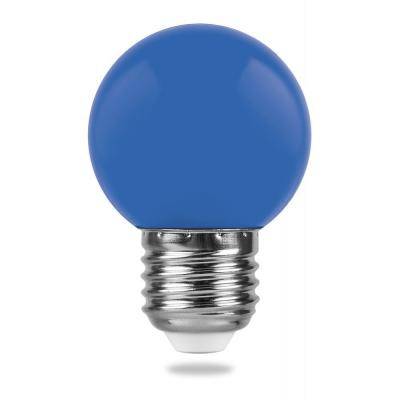 LED лампа G45/1W/E27, синий /25118/