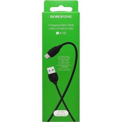 Кабель USB - micro USB, 1,0м, BOROFONE BX19 Benefit, черный