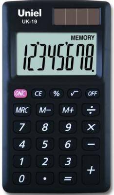 Калькулятор Uniel UK-19 8-разр., карманный, черный