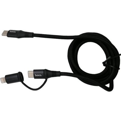 Кабель 2 в 1 Type C - Lightning 8pin+Type C, 1,0м, HOCO X50 Exquisito PD 60W, черный