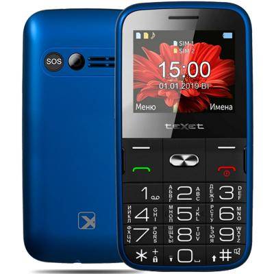 Мобильный телефон teXet TM-B227 док-станция, синий