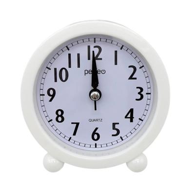 Часы-будильник PERFEO Quartz PF-TC-020, круглые, 10 см, белый