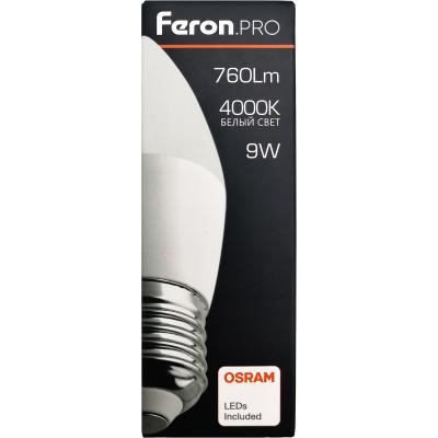 LED лампа C37/09W/4000/E27, Feron.PRO /38063/***