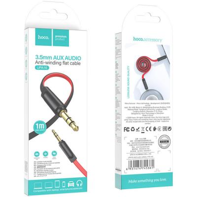Jack 3,5mm - Jack 3,5mm 1,0м stereo HOCO UPA16 Series, плоский, красный