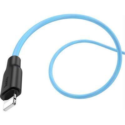 Кабель USB - Lightning 8pin, 1,0м, HOCO X21 Plus Silicone 2.4A, черный/синий