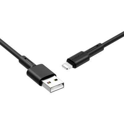 Кабель USB - Lightning 8pin, 1,0м, BOROFONE BX31 Soft silicone, силикон, черный