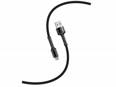 Кабель USB - micro USB, 1,0м, SmartBuy S26, 3A, нейлон, черный (iK-12-S26b)
