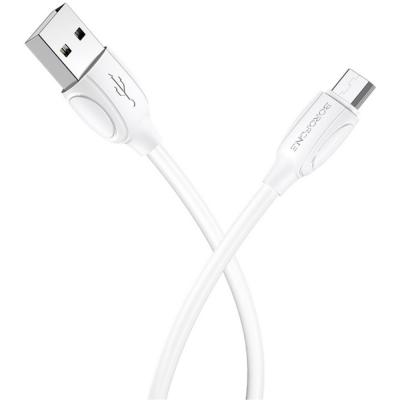 Кабель USB - micro USB, 1,0м, BOROFONE BX19 Benefit, белый