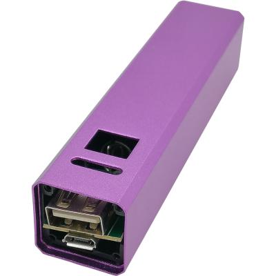 Корпус Power Bank для 1-го аккум. 18650, алюминий, фиолет /98848/