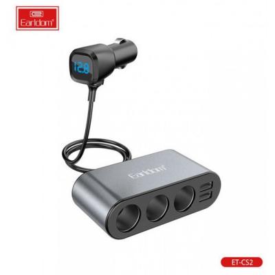 Разветвитель прикуривателя, 3 гнезда+2USB 2,1А, 120W, Earldom ES-CS2